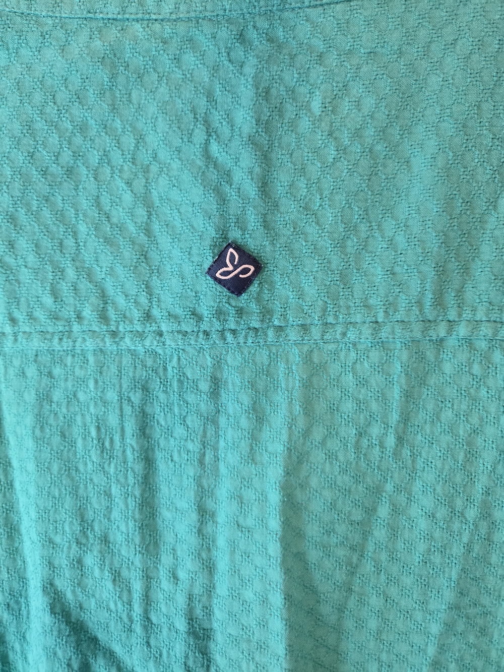 Bright Teal Button-Front Women’s Top - Picture 5 of 7